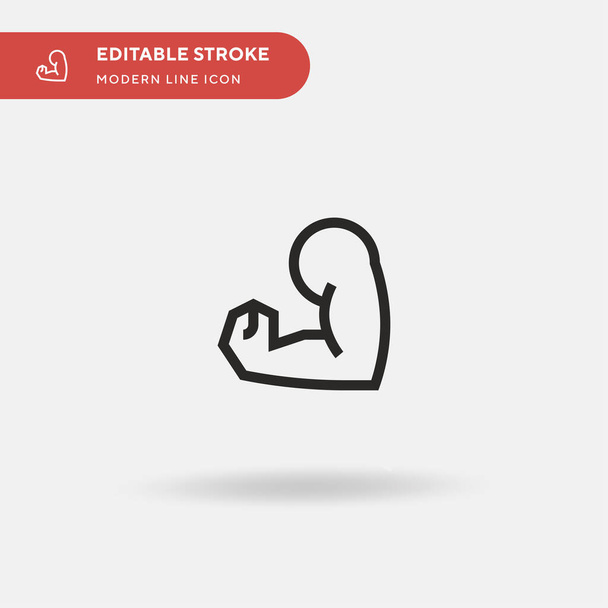 Muscle Simple vector icon. Illustration symbol design template for web mobile UI element. Perfect color modern pictogram on editable stroke. Muscle icons for your business project - Vector, Image