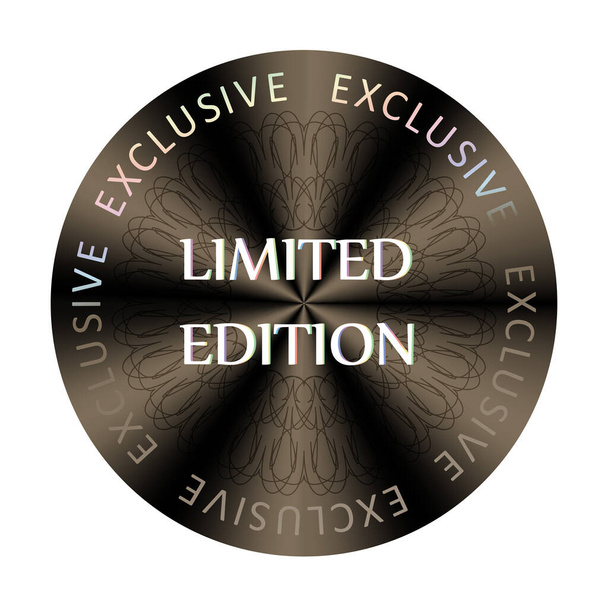 Limited edition round hologram realistic sticker. Medal, prize, sign, icon, logo, tag, stamp, seal. Limited edition vector sticker for label design - Vector, Image