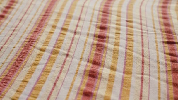 Текстура, фон - толстая полосатая ткань - Кадры, видео