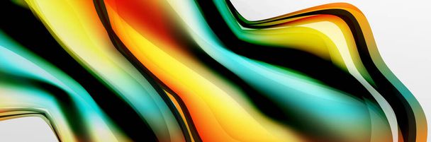 Vector fundo abstrato, fluindo bolha estilo líquido com metálico, cor quicksilver textura cromada e efeitos de brilho de cor - Vetor, Imagem