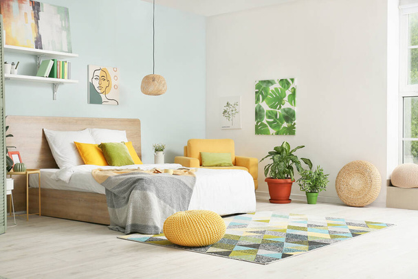 Interior of modern stylish bedroom - Photo, Image