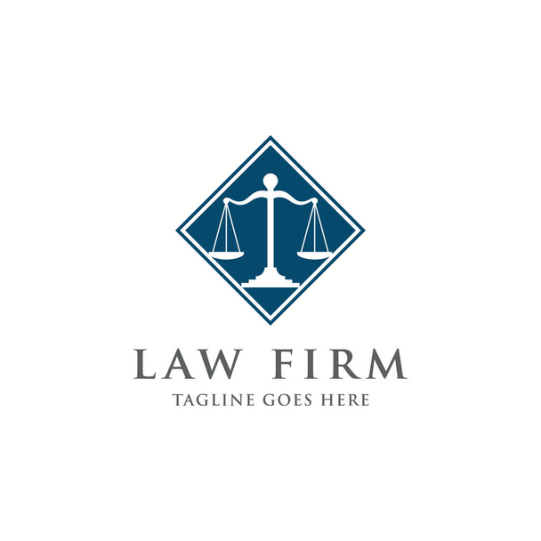 Law And Attorney Logo Design Template. Scale of Justice Symbol. - Vector, Image