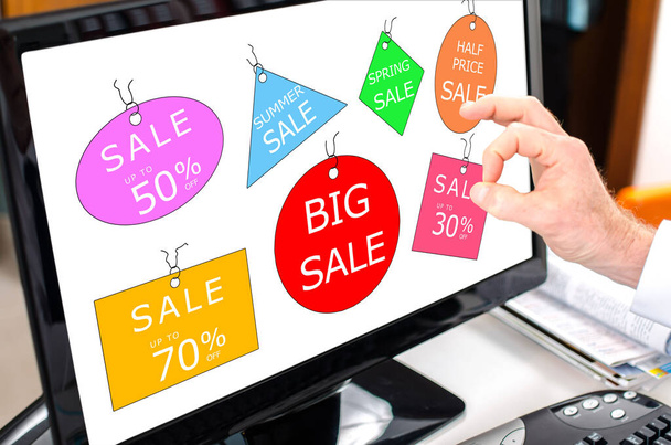 Sale concept shown on a computer screen - Photo, Image