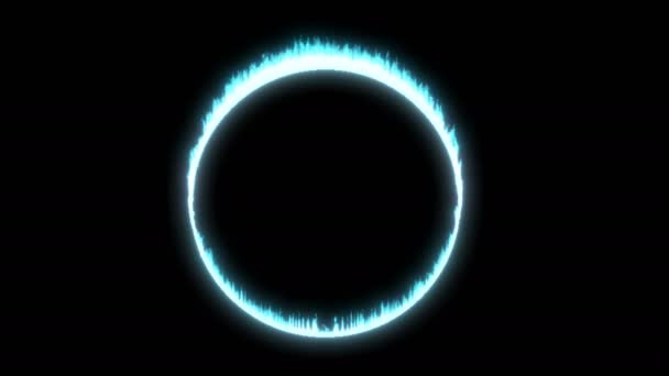 Fantasía anillo fuego azul sobre negro capaz de bucle sin costuras - Metraje, vídeo