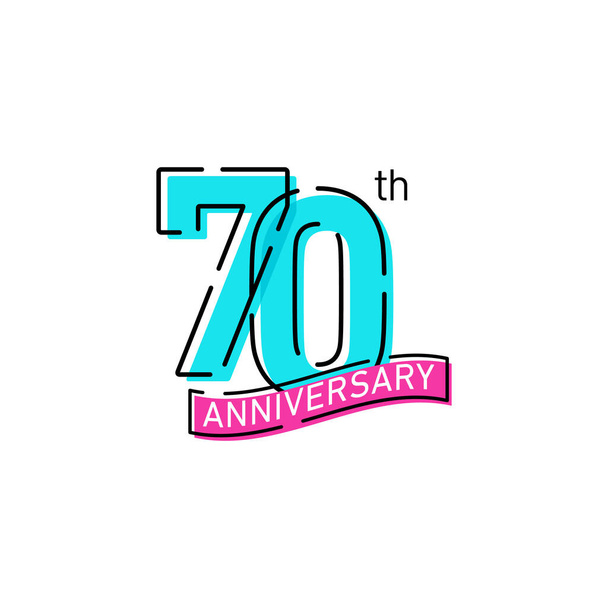 70esimo anniversario celebrazione icona vettoriale logo Design Template - Vettoriali, immagini