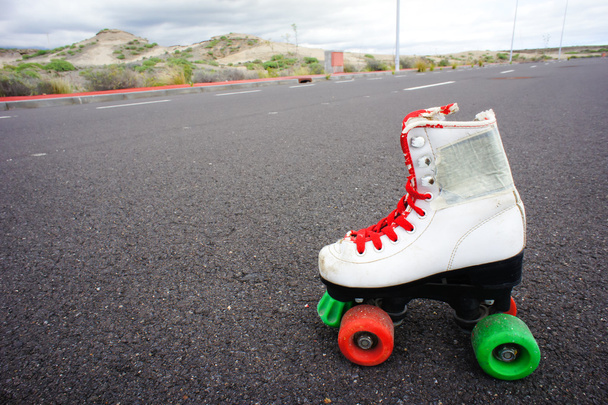 Old Vintage White Skate Boot - Photo, Image