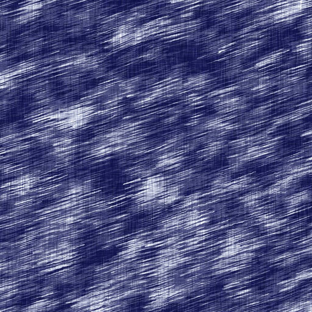Seamless indigo mottled texture. Blue woven boro cotton dyed effect background. Japanese repeat batik resist pattern. Distressed tie dye bleach. Asian fusion allover kimono textile. Worn cloth print - Photo, Image