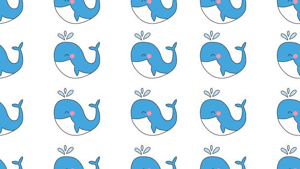 whale seamless cartoon on white background , illustration concept - Foto, Imagem