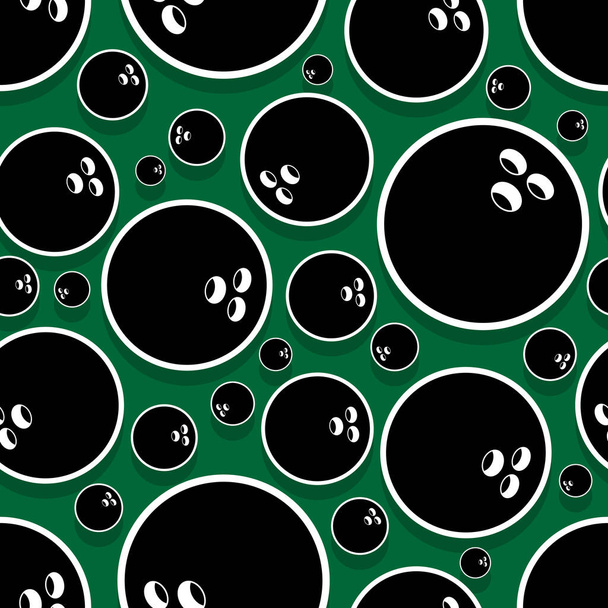 Printable seamless pattern with bowling ball graphic. Vector illustration. Ideal for wallpaper, packaging, fabric, textile, wrapping paper design and any kind of decoration. - Vector, Image