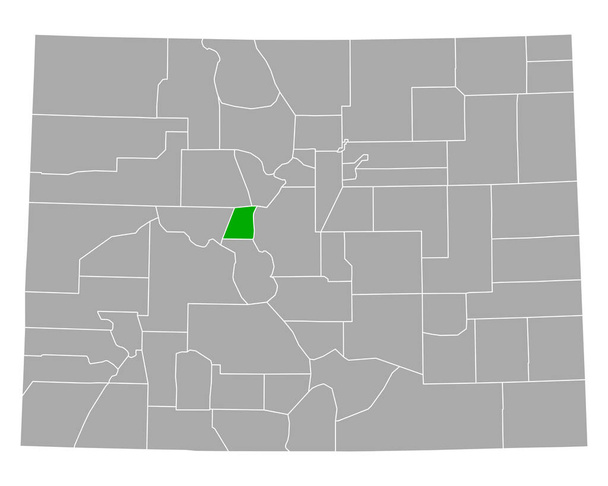 Karte von Lake in Colorado - Vektor, Bild