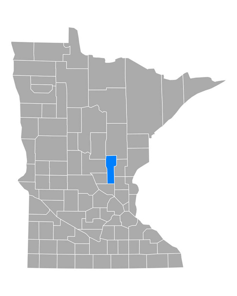 Minnesota 'daki Mille Lacs Haritası - Vektör, Görsel