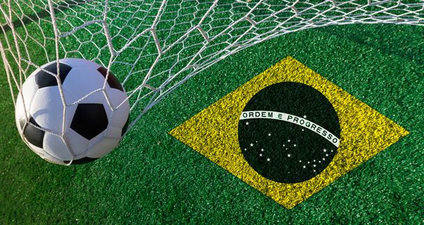 piłka z flagą Brazylia, MŚ 2014 - Zdjęcie, obraz