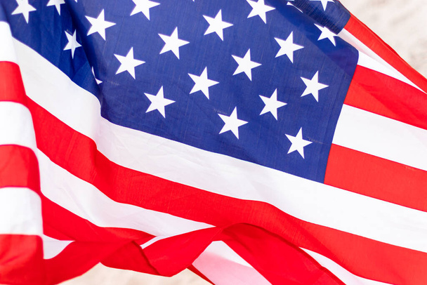 Bandiera americana per la celebrazione del giorno dell'indipendenza, giorno commemorativo o 4 luglio. - Foto, immagini