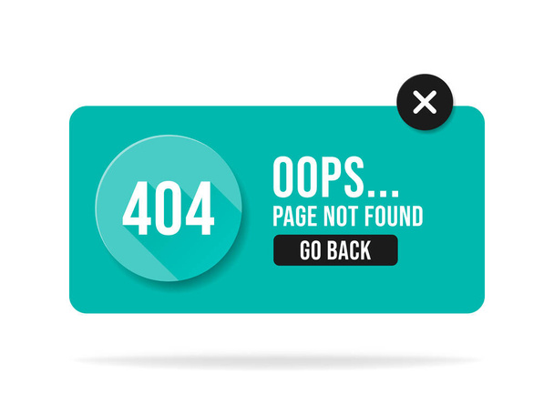 404 foutpagina niet gevonden spraak. Pop-up fouten venster. Geïsoleerd op witte achtergrond. Vectorillustratie - Vector, afbeelding