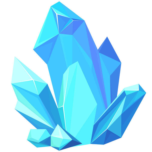 Realistische blauwe edelsteen. Prachtige natuur kristal. - Vector, afbeelding