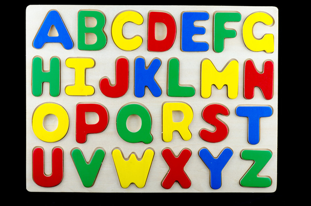 Alfabeto, madera coloreada
 - Foto, imagen