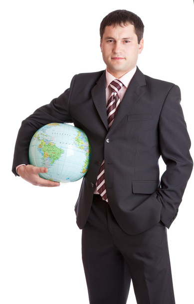 Businessman with globe - Zdjęcie, obraz