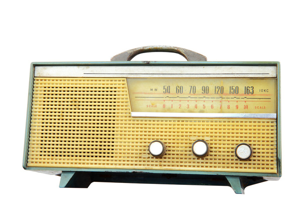 Old radio isolated, clipping path - 写真・画像