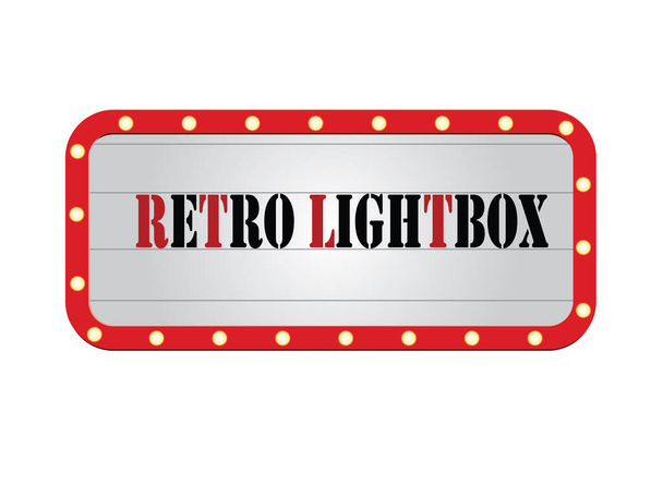Vintage Banner Light Box. Kino nebo zobrazit vývěsní tabuli dekorace inzerovat - Vektor, obrázek