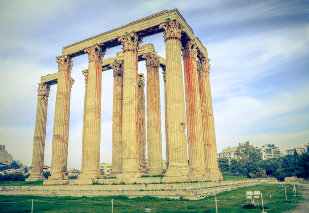 ruiny starověkého Diova chrámu, Atény, Řecko - Fotografie, Obrázek