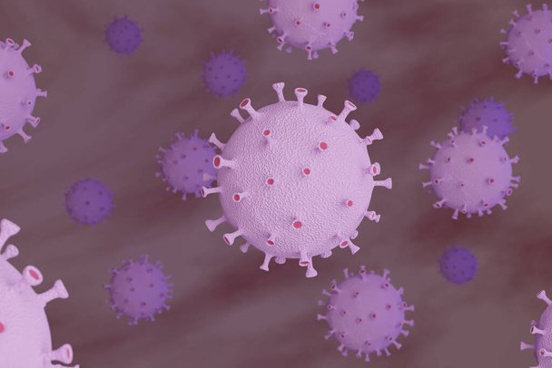 3d representación del virus de la corona - Foto, Imagen