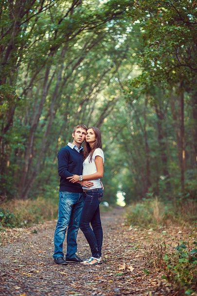 young couple in love walks in nature - Foto, Imagen