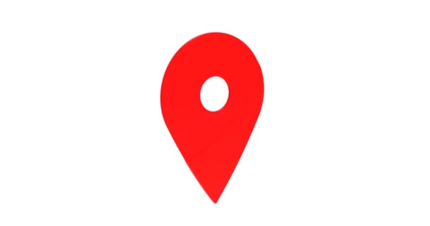 Location Pin Animation. Standortsymbol. Rote Navigator-Pin-Prüfung. 4K-Auflösung. 3D-Illustration. - Filmmaterial, Video