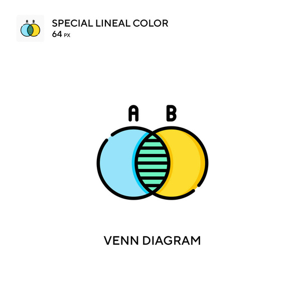 Venn diagram soecial lineal color vector icon. Šablona návrhu symbolu ilustrace pro webový mobilní prvek uživatelského rozhraní. - Vektor, obrázek