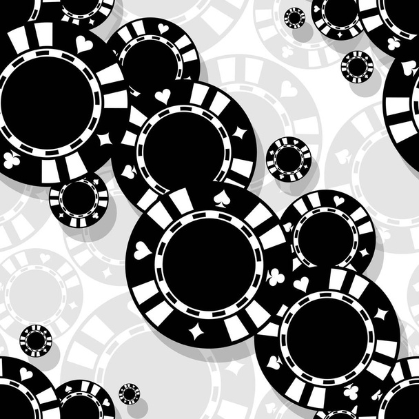 Casino poker chips icon seamless pattern. Digital printable vector illustration. Ideal for wallpaper, covers, wrapper, packaging, textile, fabric and any print design. - Vector, Image