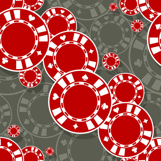 Casino poker chips pictogram naadloos patroon. Digitale printbare vectorillustratie. Ideaal voor behang, omslagen, wikkeling, verpakking, textiel, stof en elk drukontwerp. - Vector, afbeelding