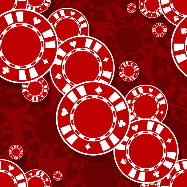 Casino poker chips pictogram naadloos patroon. Digitale printbare vectorillustratie. Ideaal voor behang, omslagen, wikkeling, verpakking, textiel, stof en elk drukontwerp. - Vector, afbeelding