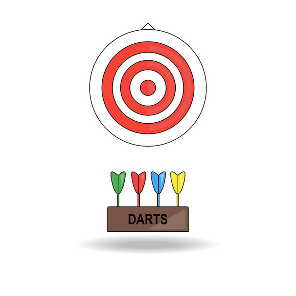 Target in flat style. Isolated vector, flat illustration. - Vector, Image