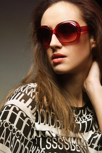 Woman portrait wearing sunglasses - 写真・画像