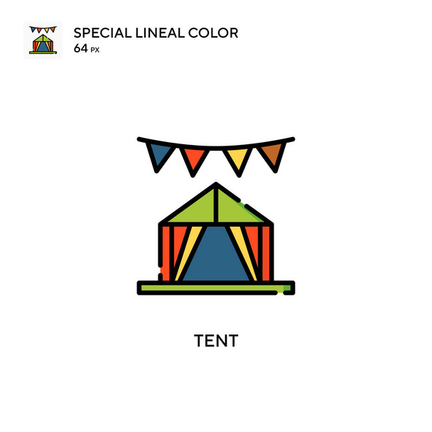 Tent soecial lineal color vector icon. Illustration symbol design template for web mobile UI element. - Vector, Image