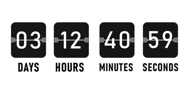 Countdown timer, klok teller vector geïsoleerde illustratie. Platte teller. - Vector, afbeelding