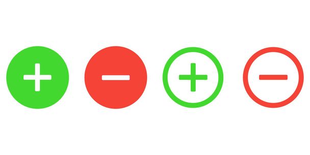 Plus minus sign symbol, vector positive and negative flat icon. - Vector, Image