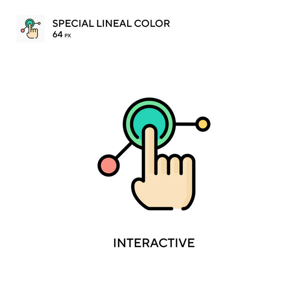 Icono interactivo de vector de color lineal soecial. Plantilla de diseño de símbolo de ilustración para elemento de interfaz de usuario móvil web. - Vector, imagen