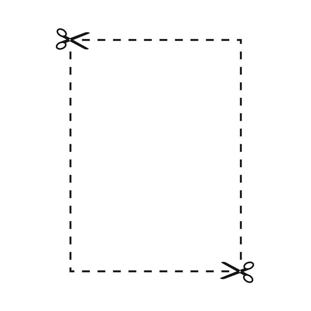 Ножницы с иконкой линии сетки, векторная резка бумаги.  - Вектор,изображение