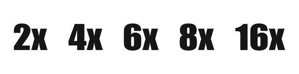 2x 4x 6x 8x 16x vector sign.  - Vector, Image