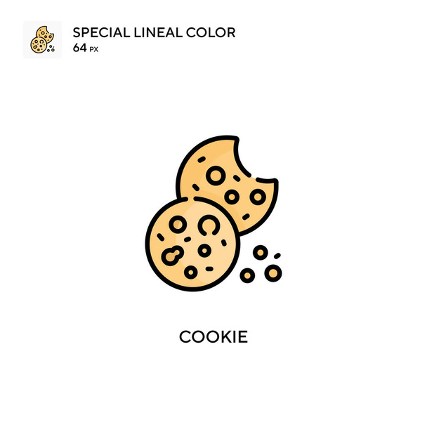Cookie icono de vector de color lineal soecial. Plantilla de diseño de símbolo de ilustración para elemento de interfaz de usuario móvil web. - Vector, Imagen