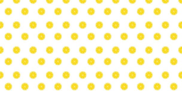 Lemon background. Seamless pattern with citrus slice. - Vector, Image
