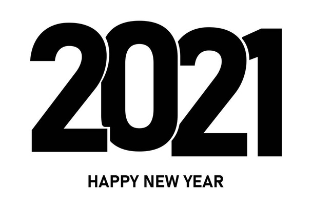 2021 год с Новым годом. Векторная простая и минимальная открытка. - Вектор,изображение