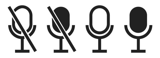 Mikrofon ikon gyűjtemény. Vektor izolált mikrofon szimbólum. - Vektor, kép
