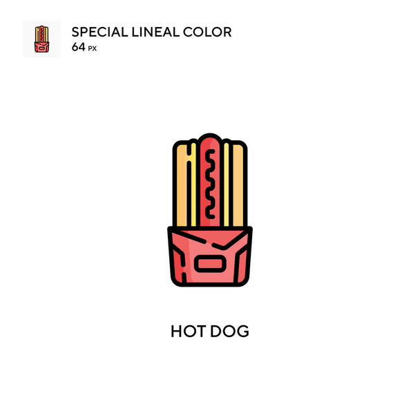 Hot dog soecial lineáris szín vektor ikon. Illusztráció szimbólum design sablon web mobil UI elem. - Vektor, kép