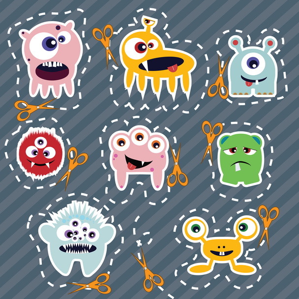 Colorful monsters - Vector, Image