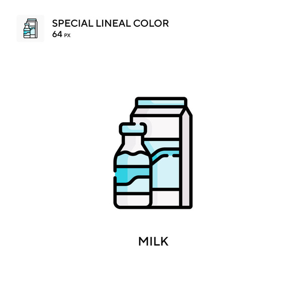Γάλα soecial lineal χρώμα διάνυσμα εικονίδιο. Πρότυπο σχεδίασης συμβόλων εικονογράφησης για κινητό στοιχείο UI web. - Διάνυσμα, εικόνα