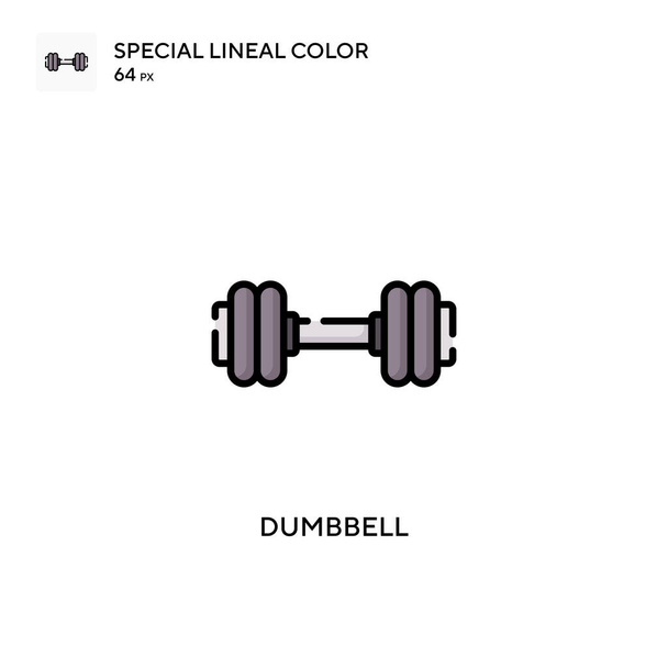 Icono de vector de color lineal soecial Dumbbell. Plantilla de diseño de símbolo de ilustración para elemento de interfaz de usuario móvil web. - Vector, Imagen