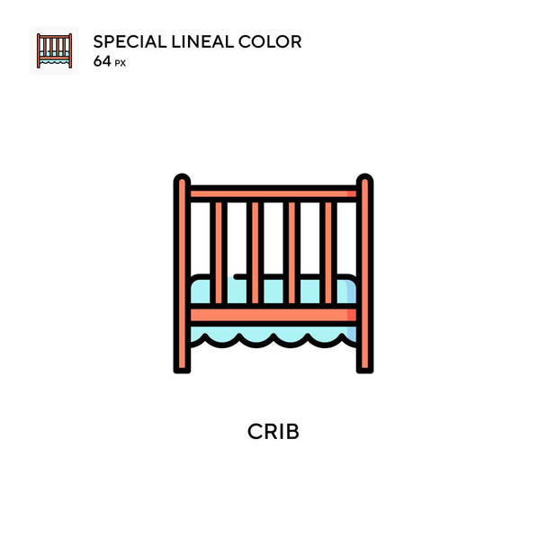 Crib soecial lineal χρώμα διάνυσμα εικονίδιο. Πρότυπο σχεδίασης συμβόλων εικονογράφησης για κινητό στοιχείο UI web. - Διάνυσμα, εικόνα