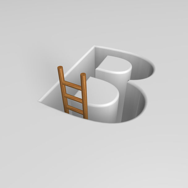 Letter b and ladder - Фото, изображение