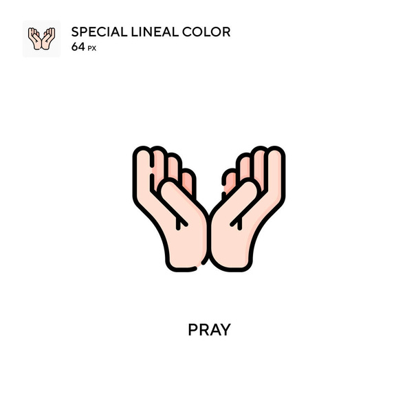 Pray soecial lineal color vector icon. Illustration symbol design template for web mobile UI element. - Vector, Image